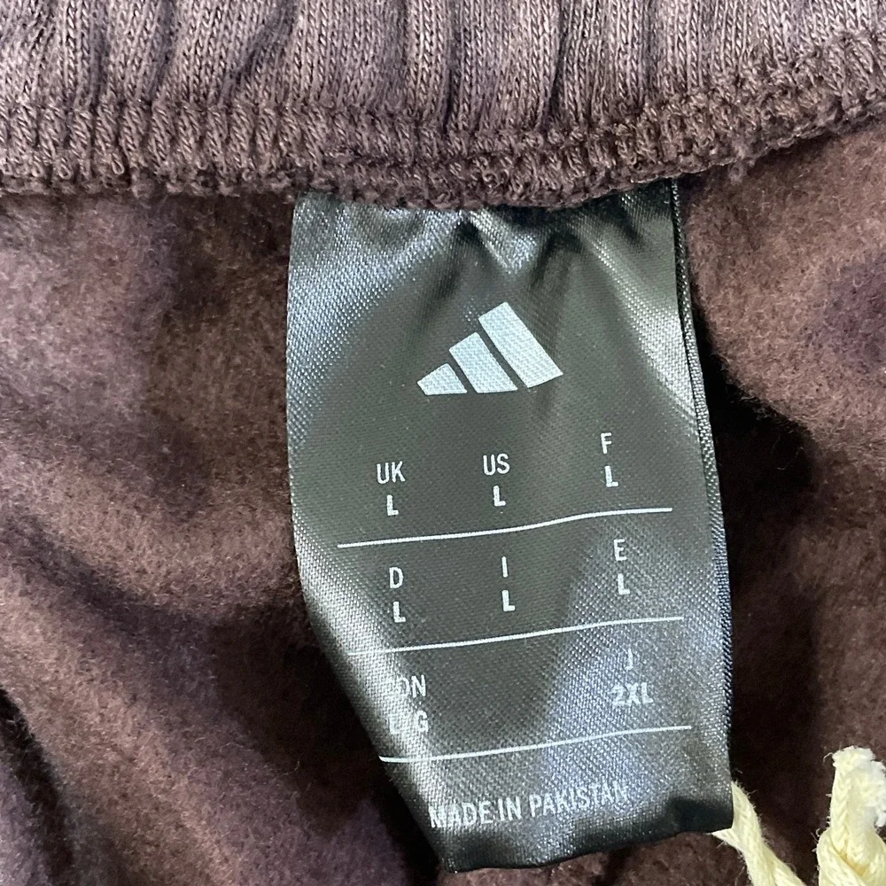 NWT adidas Wide Leg Fleece Sweatpants Men's Large Shadow Brown Cotton Fleece